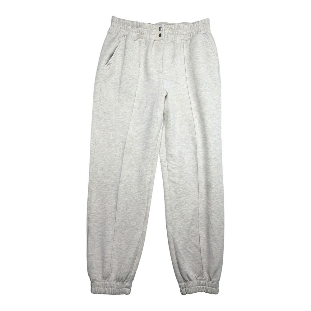 Spanx AirEssentials Pintuck Joggers Oatmeal Heather Gray High Rise Pants Large